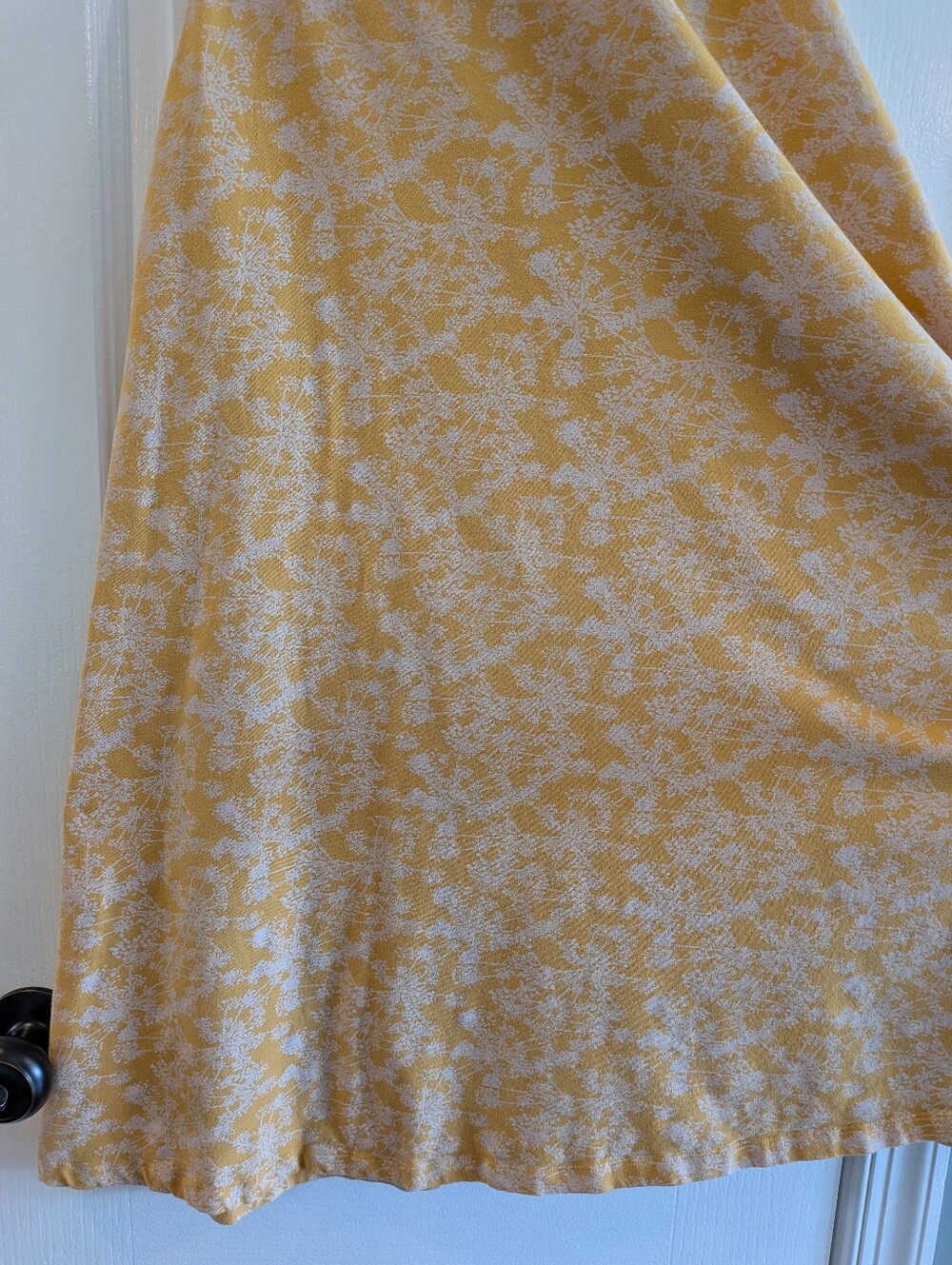 Pact Fit & Flare Midi Dress Floral Yellow White Organic Cotton Sleeveless Size S - Picture 7 of 14